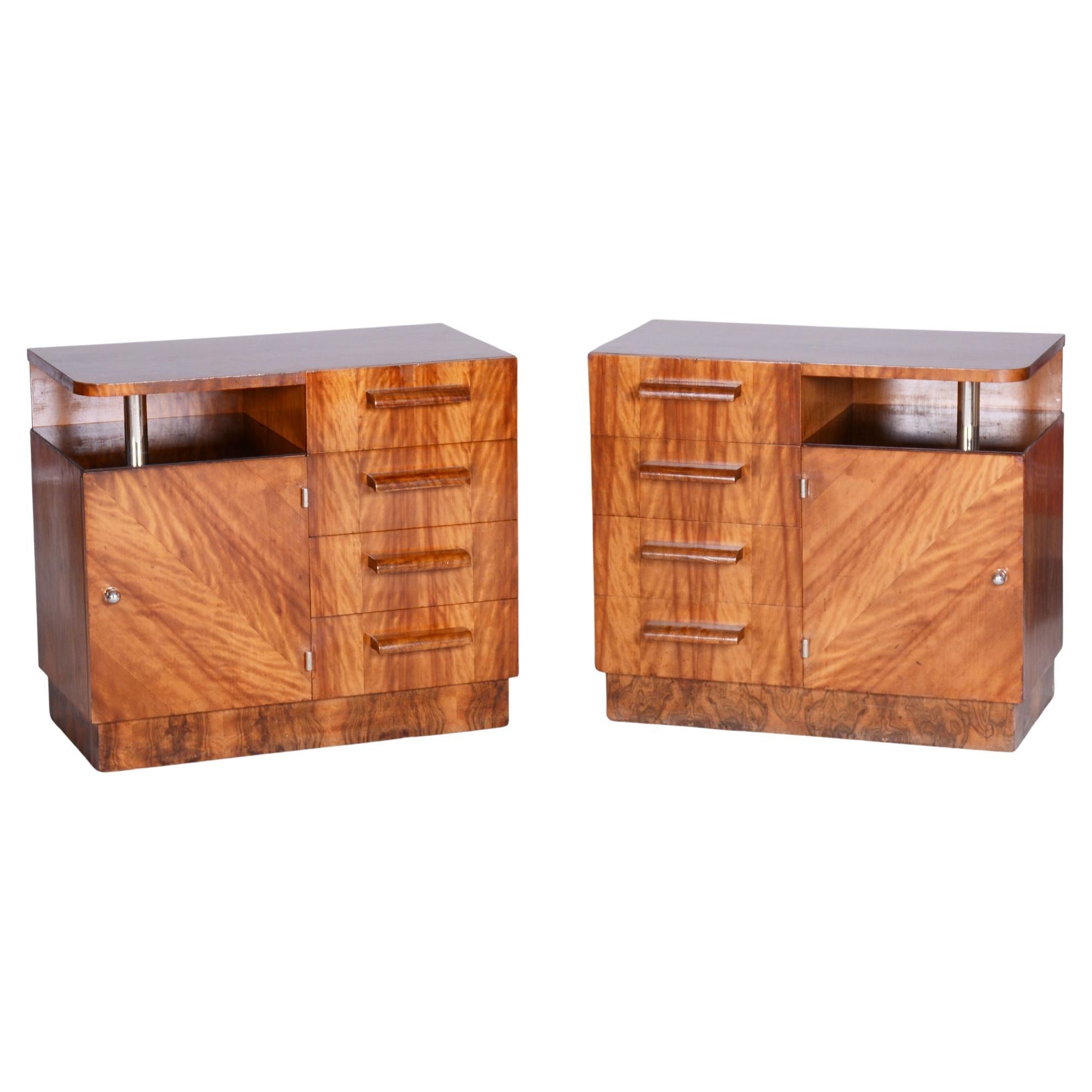 Restored ArtDeco Pair of Chests of Drawers, Palisandr, France, 1930s For Sale