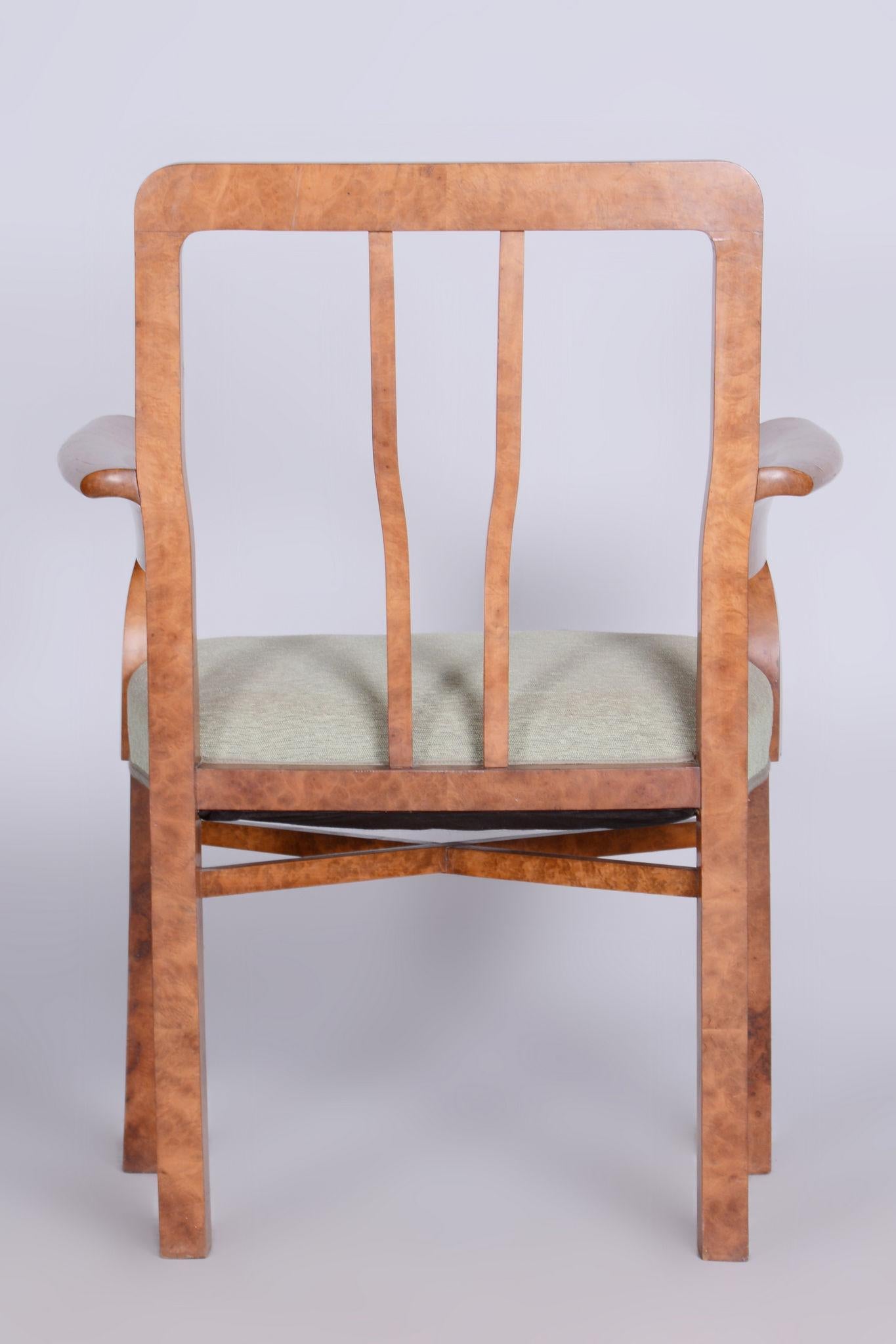 Mid-20th Century Restored ArtDeco Seating Set, Beech, Maple Root Veneer, Czechia, 1930s For Sale