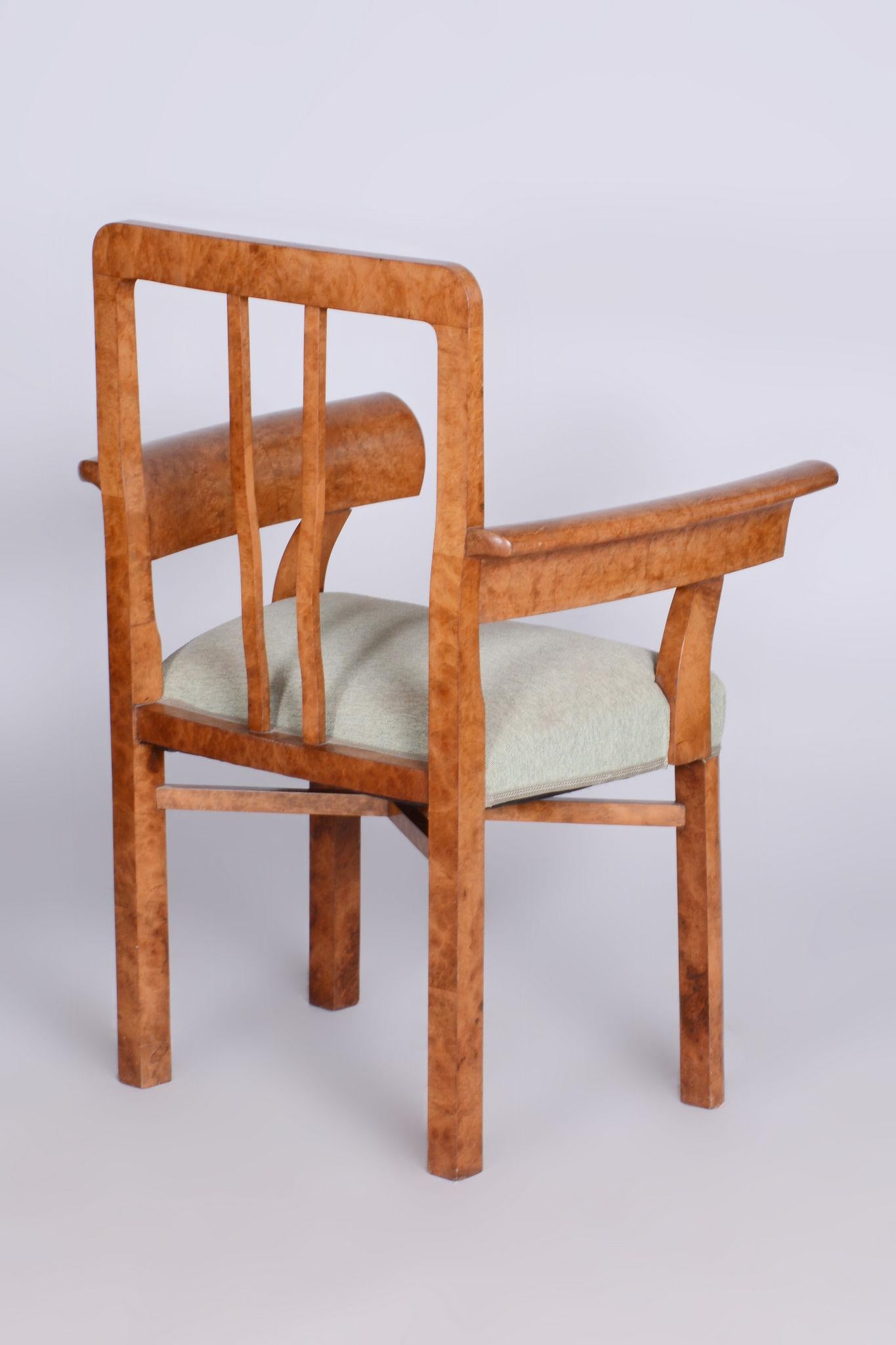 Wood Restored ArtDeco Seating Set, Beech, Maple Root Veneer, Czechia, 1930s For Sale