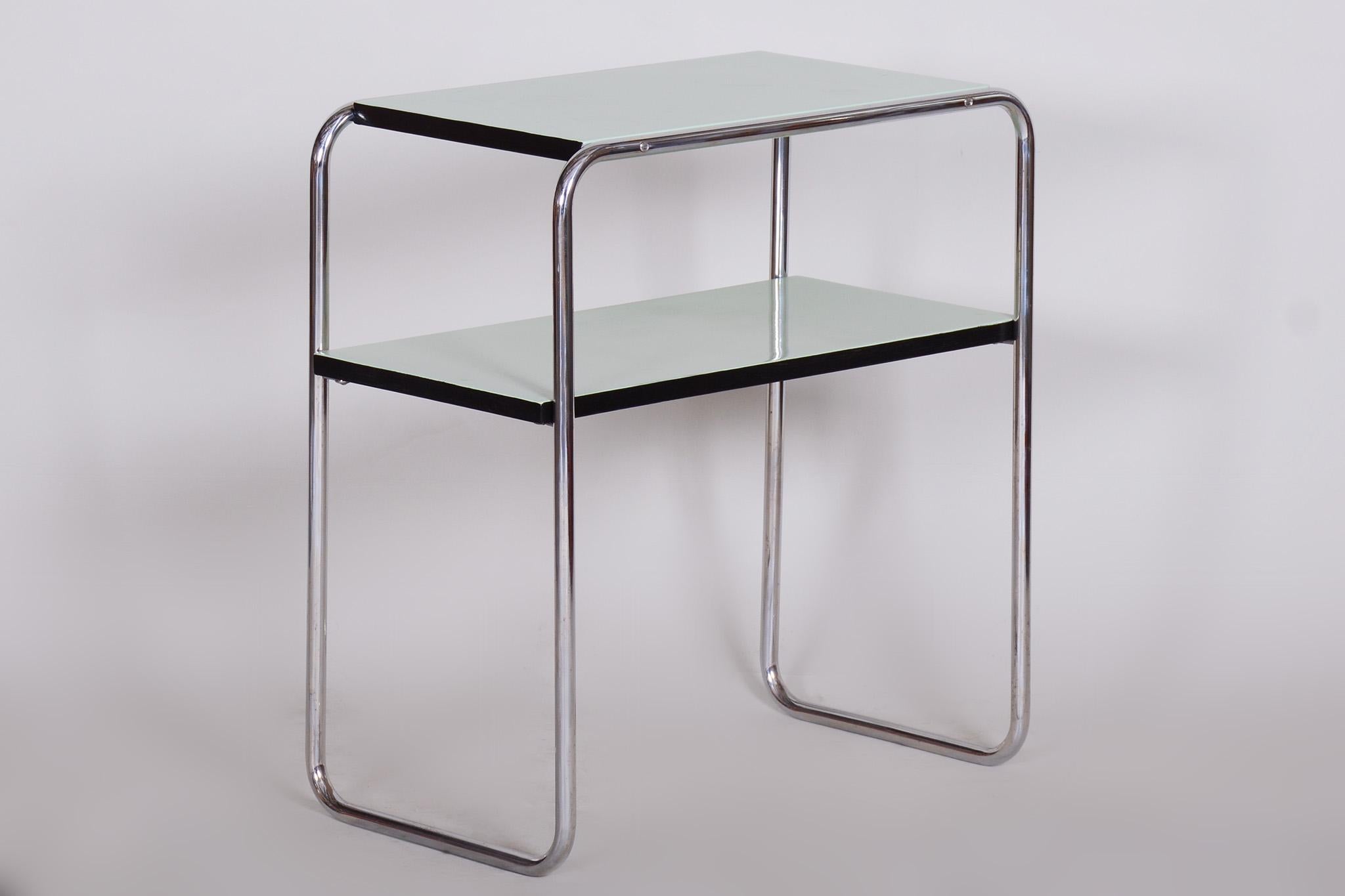 Restored Art Deco Side Table, Marcel Breuer, Thonet Chrome Steel, Germany, 1930s For Sale 2