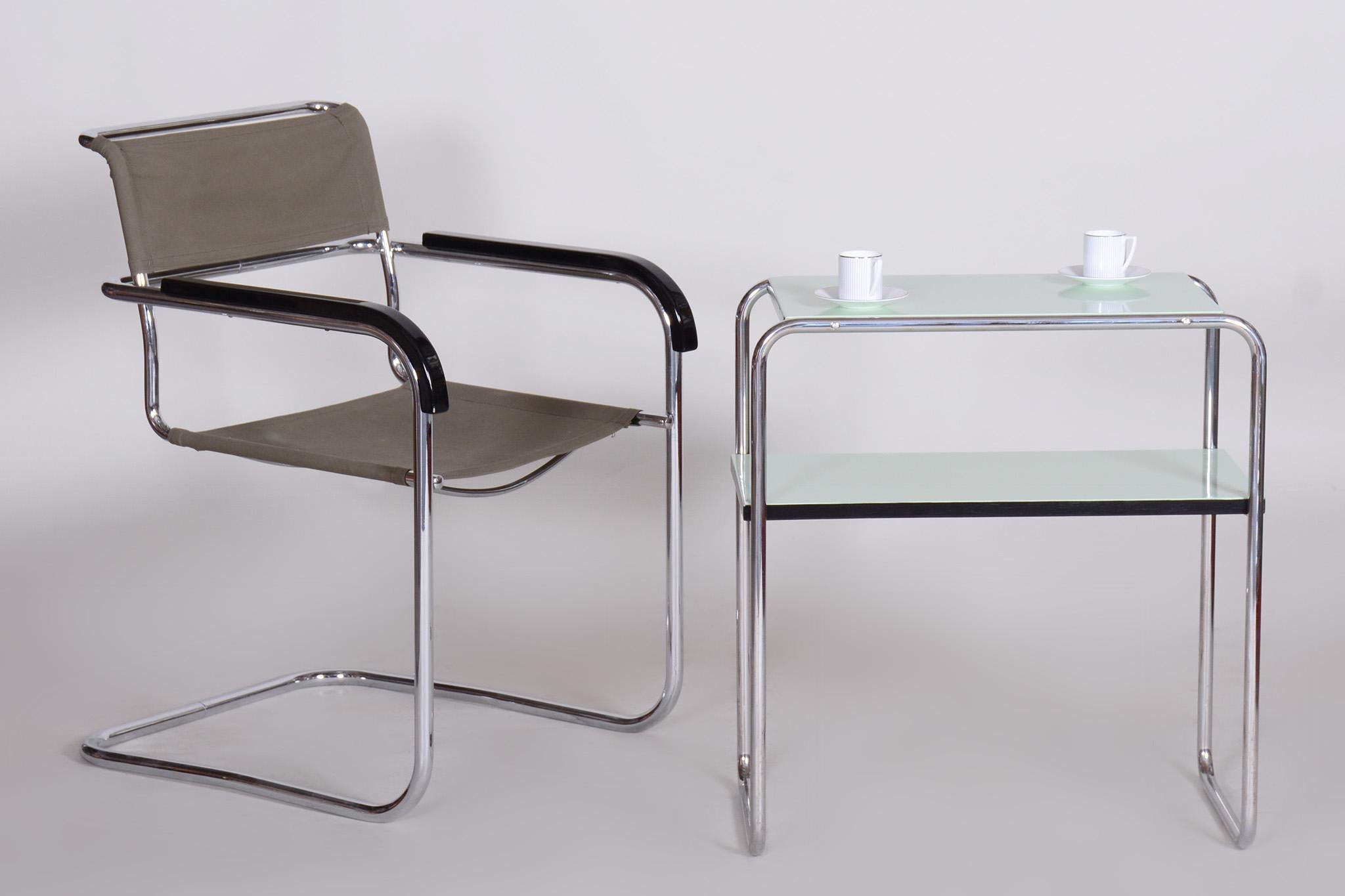 Restored Art Deco Side Table, Marcel Breuer, Thonet Chrome Steel, Germany, 1930s For Sale 3