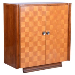 Restored ArtDeco Walnut Maple Wardrobe, J. Halabala, UP Zavody, Czechia, 1930s
