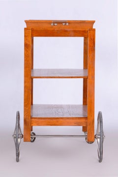 Carro ArtDeco de nogal restaurado, polaco recuperado, Francia, años 20