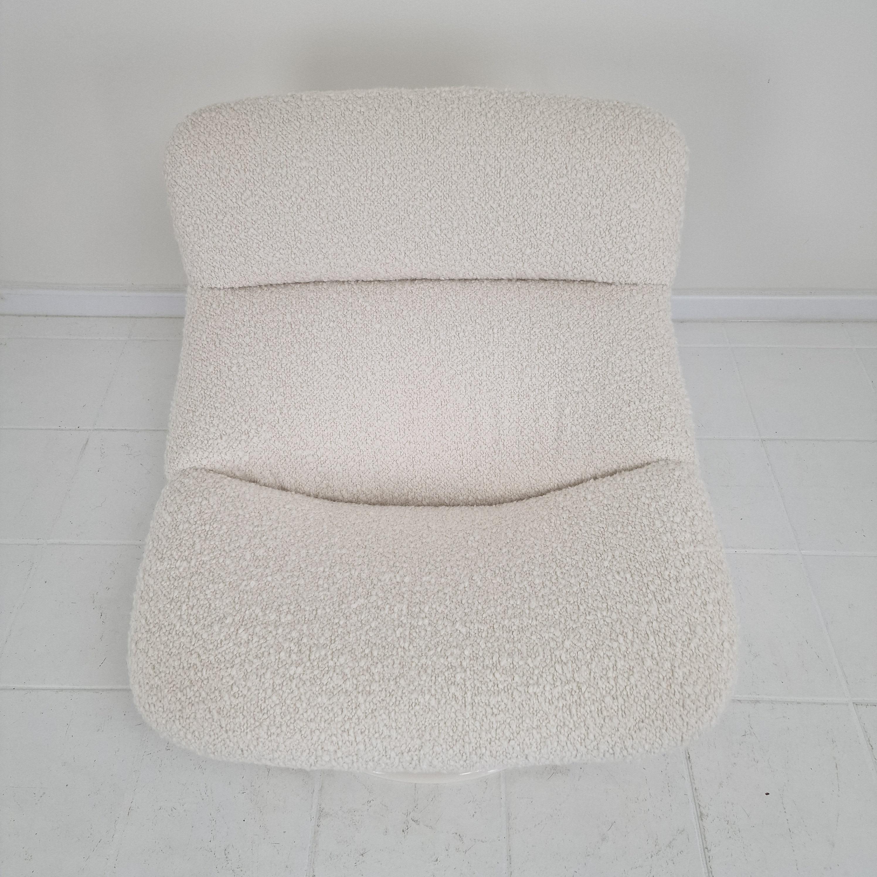 Restored Artifort F518 Lounge Chair by Geoffrey Harcourt in Bouclé Fabric, 1970 en venta 3
