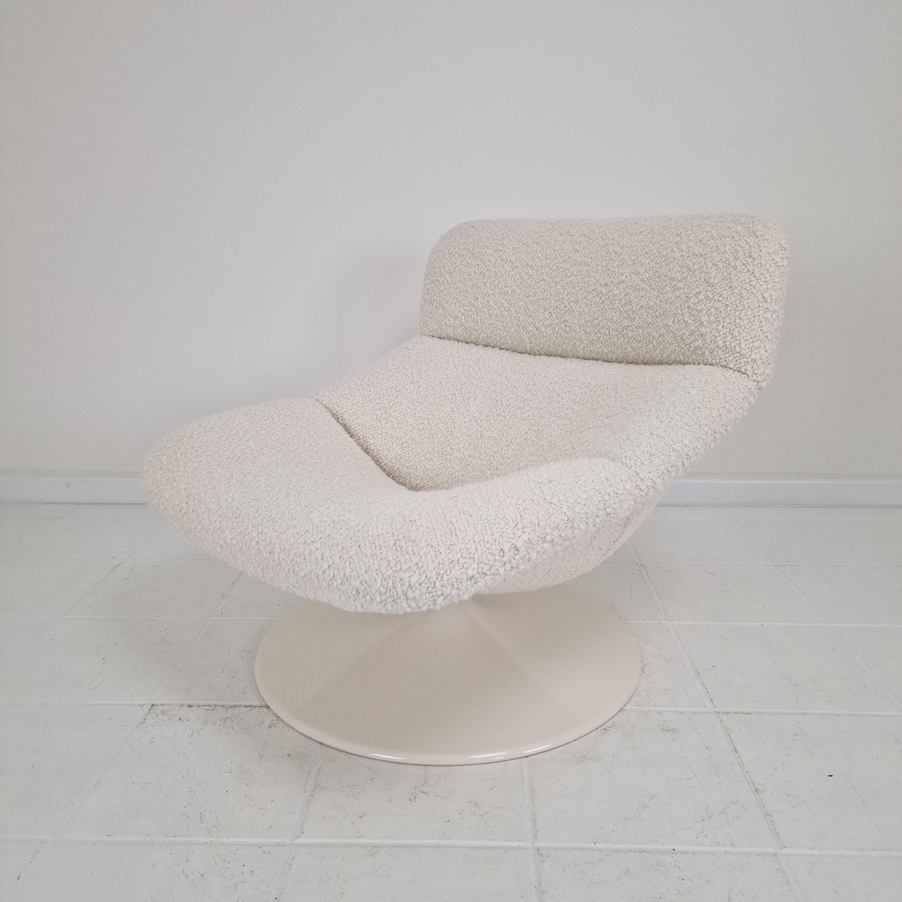 Restored Artifort F518 Lounge Chair by Geoffrey Harcourt in Bouclé Fabric, 1970 Moderno de mediados de siglo en venta