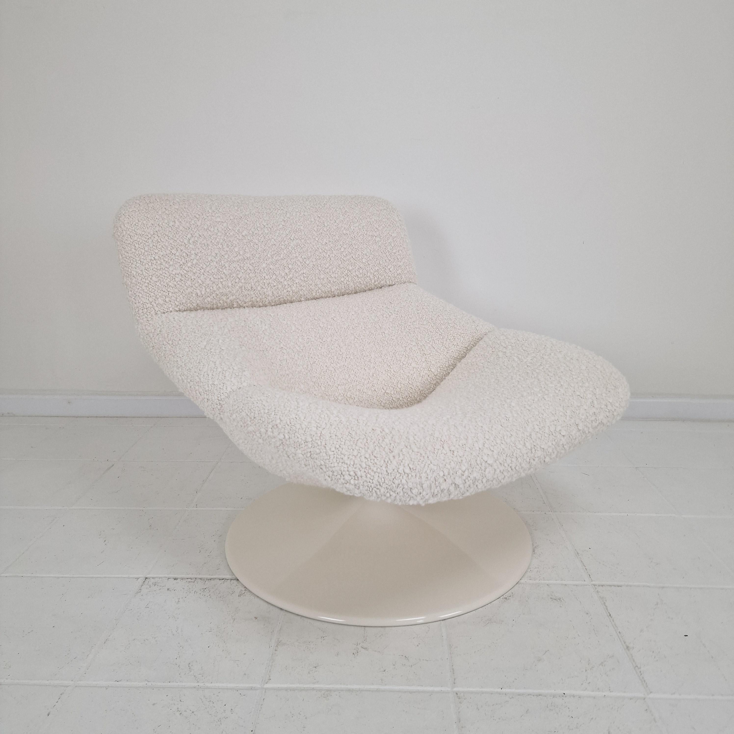 Restored Artifort F518 Lounge Chair by Geoffrey Harcourt in Bouclé Fabric, 1970 Holandés en venta