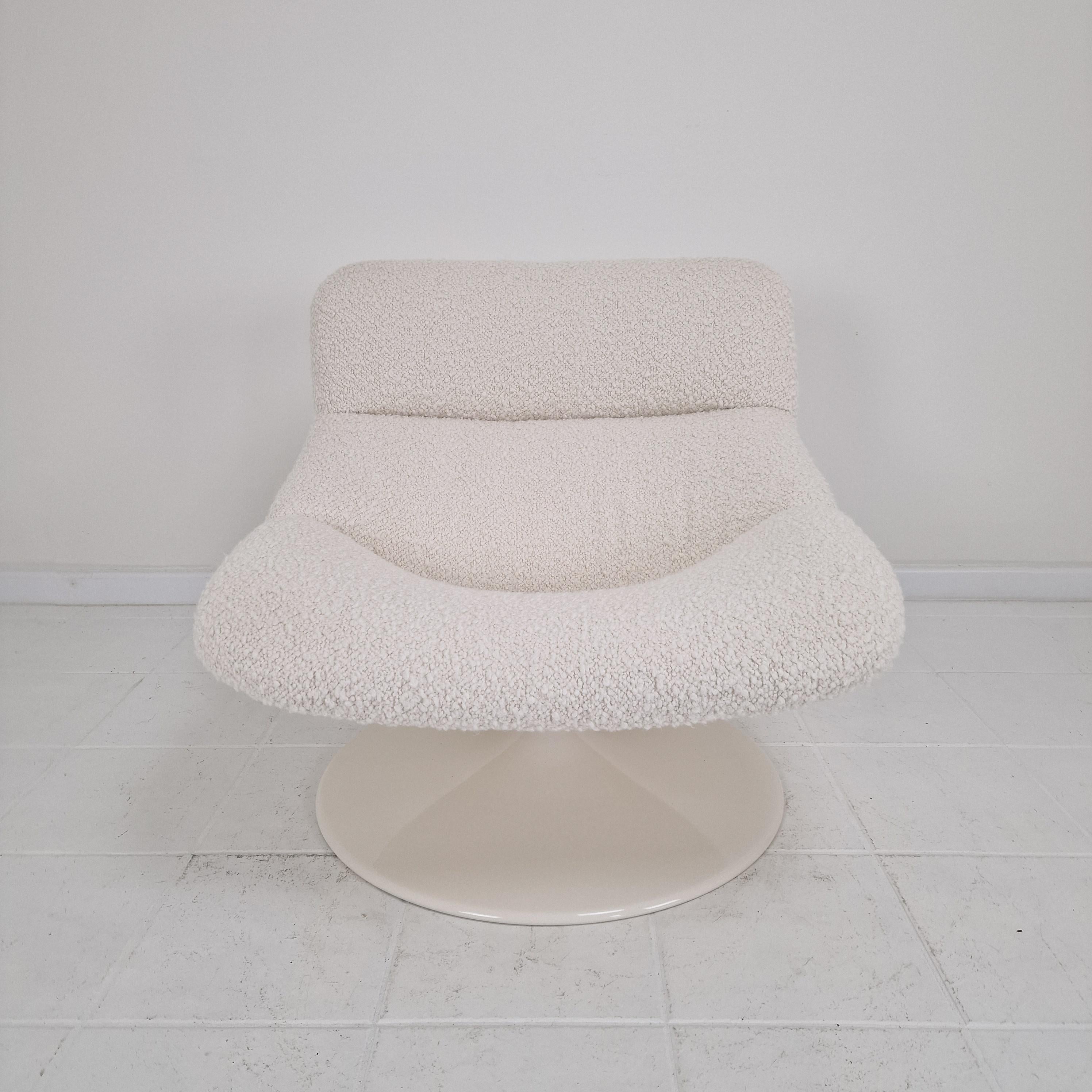 Restored Artifort F518 Lounge Chair by Geoffrey Harcourt in Bouclé Fabric, 1970 en Excelente estado para la venta en Oud Beijerland, NL
