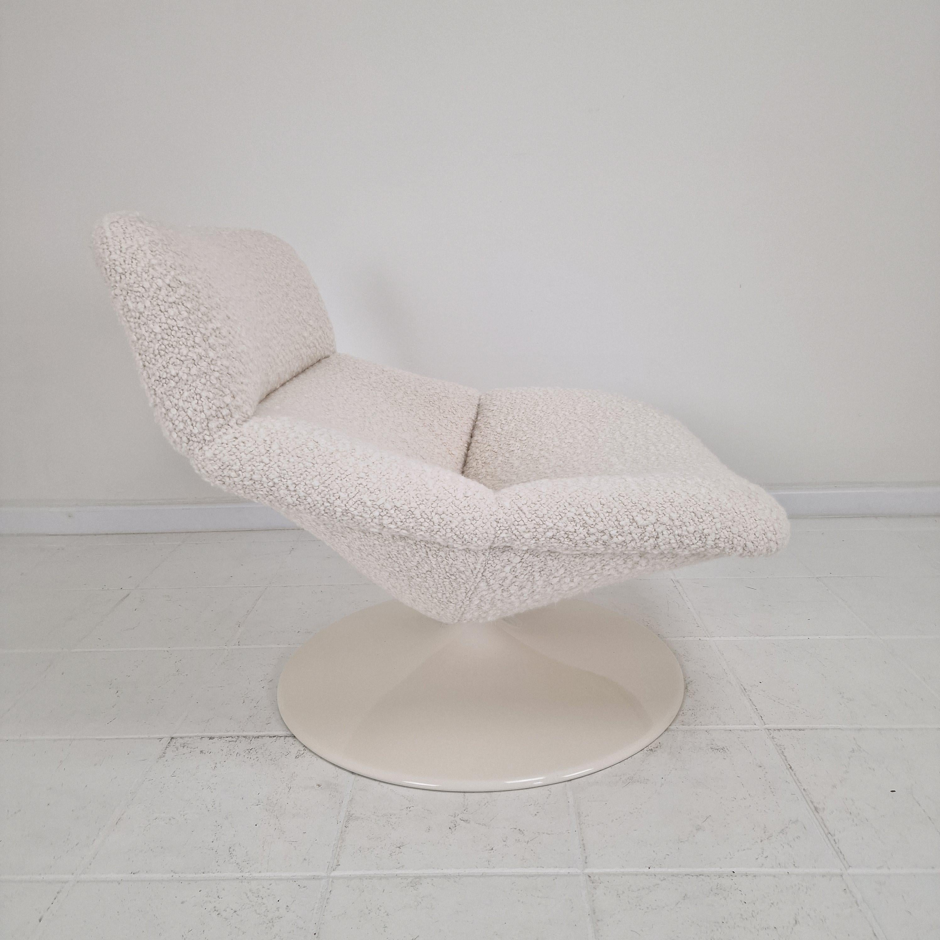 Restored Artifort F518 Lounge Chair by Geoffrey Harcourt in Bouclé Fabric, 1970 en venta 1