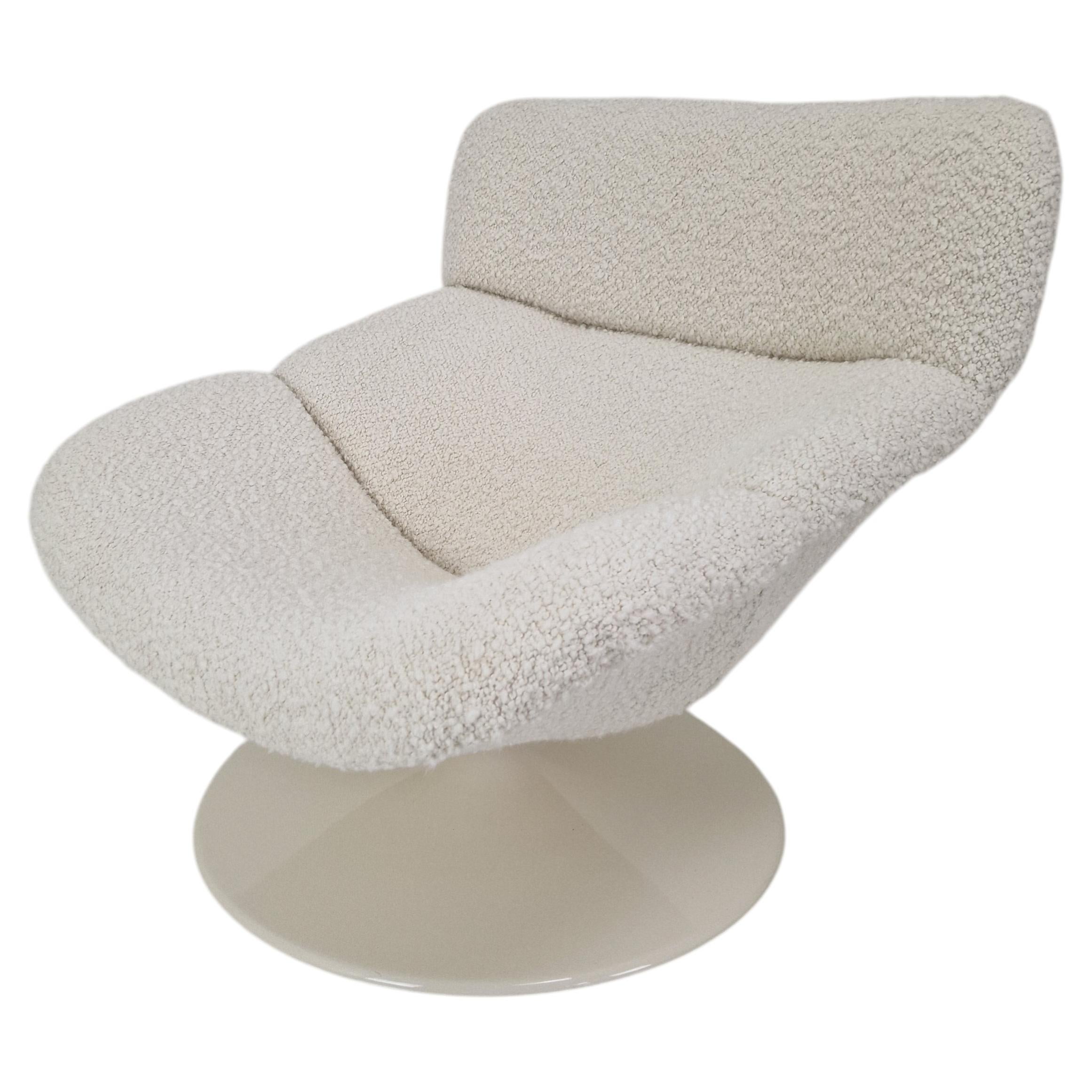 Restored Artifort F518 Lounge Chair by Geoffrey Harcourt in Bouclé Fabric, 1970