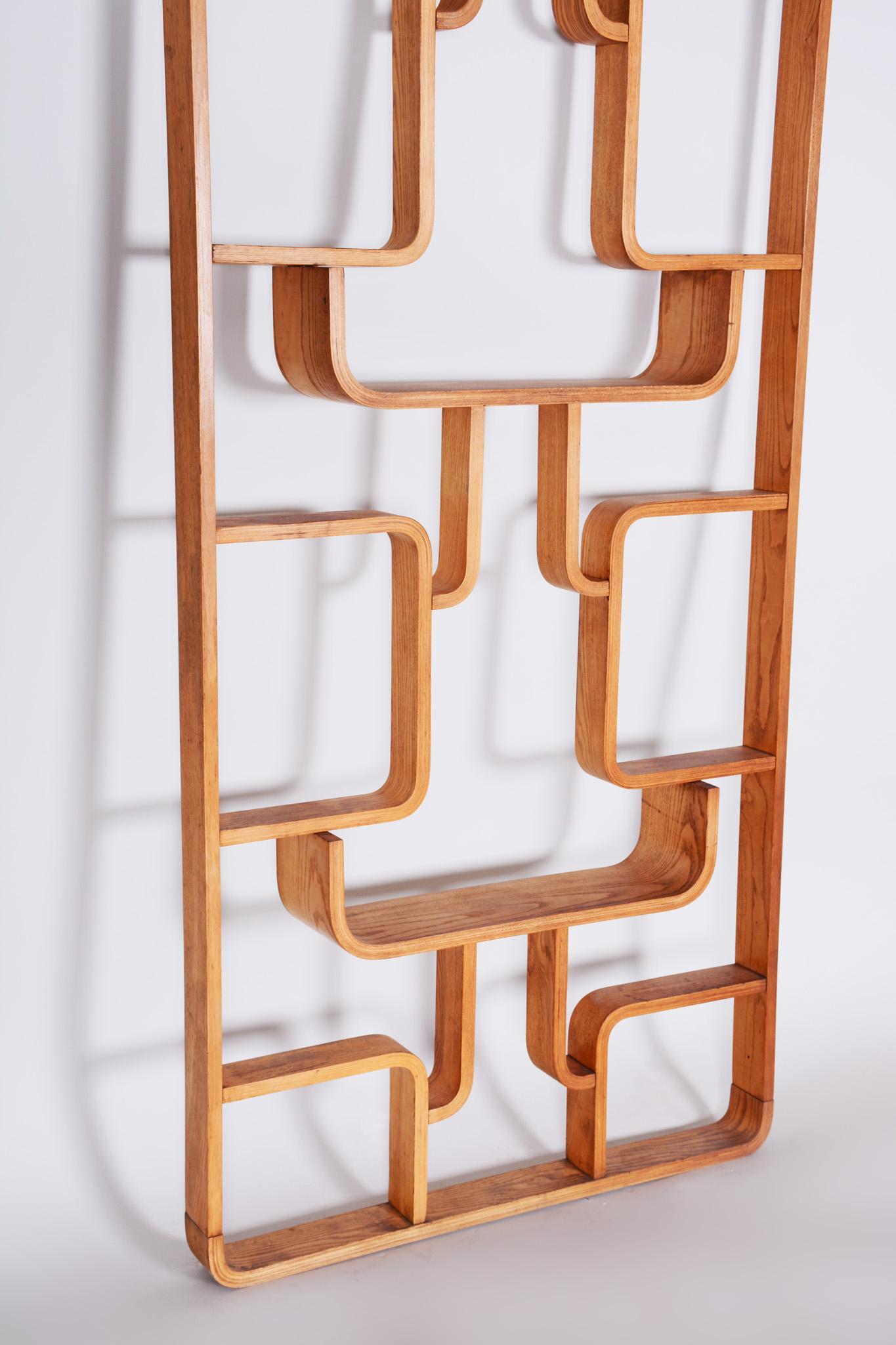 20th Century Restored Ash Room Divider Wall Unit, Ludvik Volak for Drevopodnik Holesov, 1960s