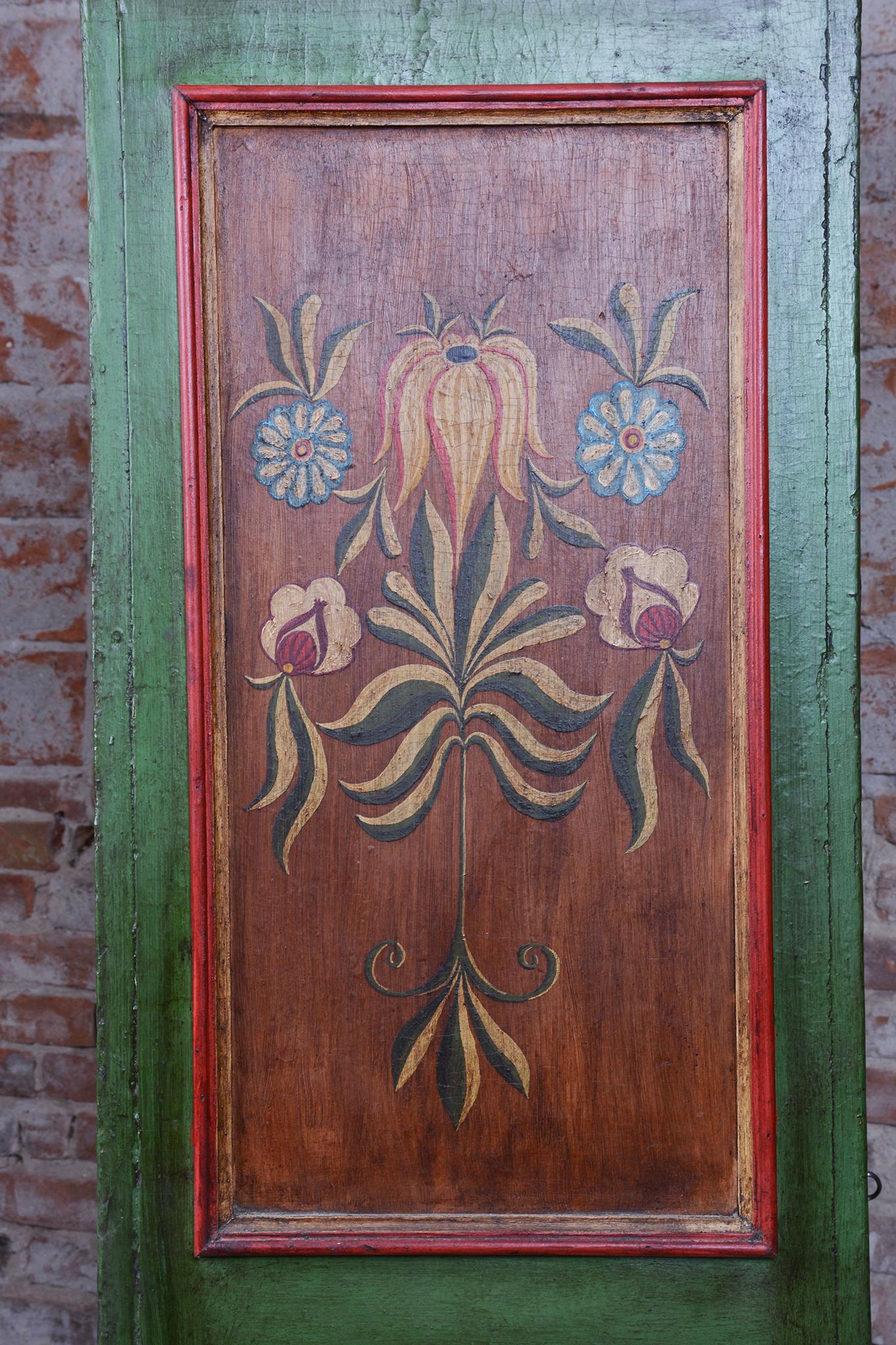Restored Baroque Wardrobe, Spruce, Revitalized Paintings, Czech, 1800s For Sale 13