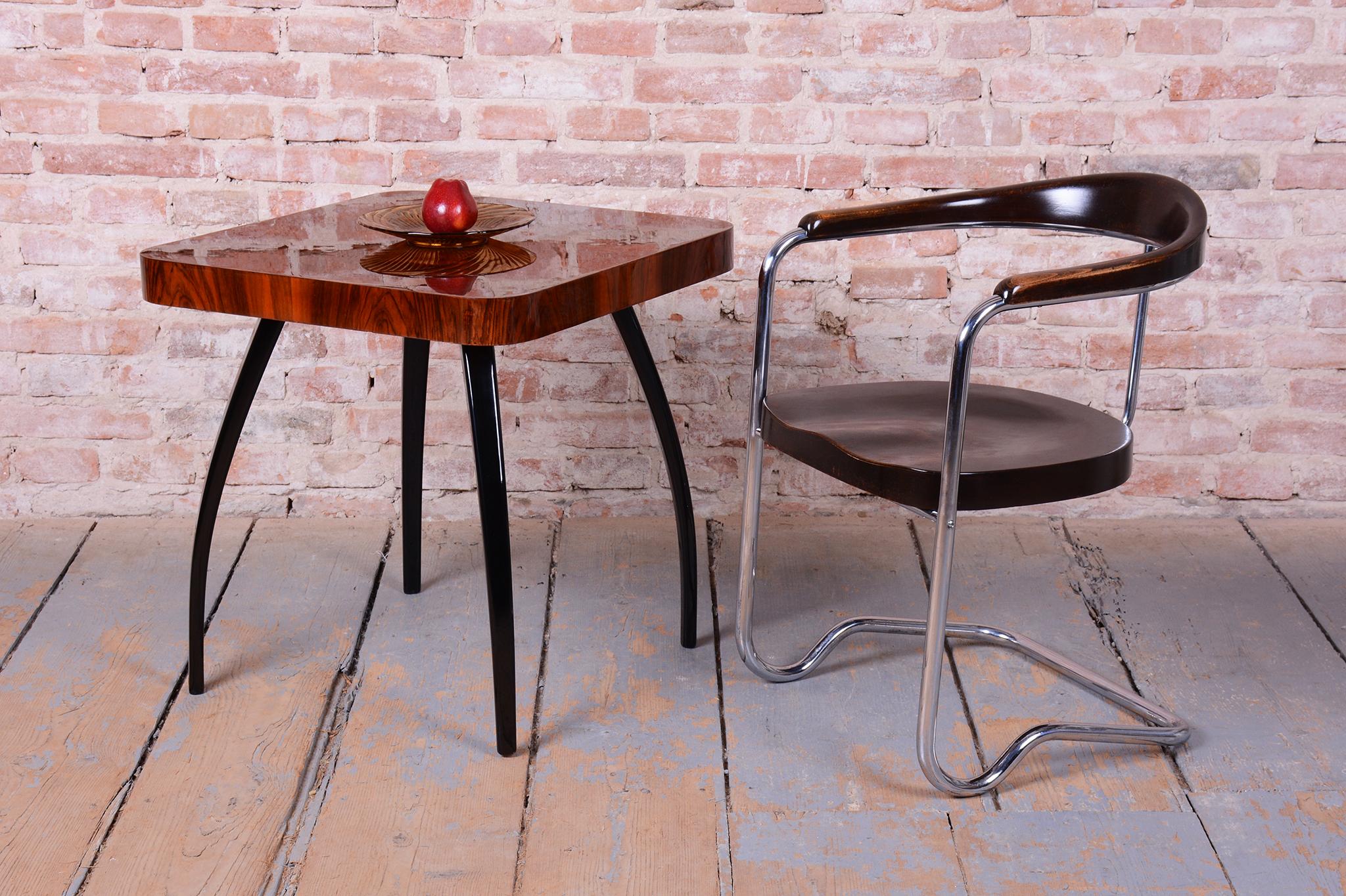 Restored Bauhaus Armchair, by Ladislav Žák, for H. Gottwald, Beech, Czech, 1930s For Sale 5