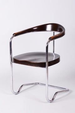 Restored Bauhaus Armchair, by Ladislav Žák, for H. Gottwald, Beech, Czech, 1930s