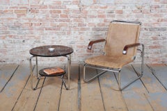Sillón Bauhaus restaurado, de M. Breuer para Thonet, cromado, checo, años 20