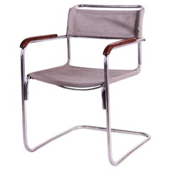 Restaurierter Bauhaus Sessel, von Marcel Breuer für Thonet, Chrom, Tschechien, 1930er Jahre