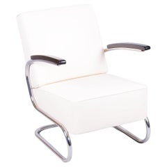 Poltrona Bauhaus restaurata, di W. Gispen per Mücke & Melder, Cromo, Repubblica Ceca, anni '30