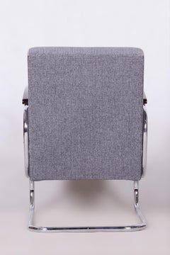 Poltrona Bauhaus restaurata, Mücke & Melder, nuova tappezzeria, Cechia, anni '30