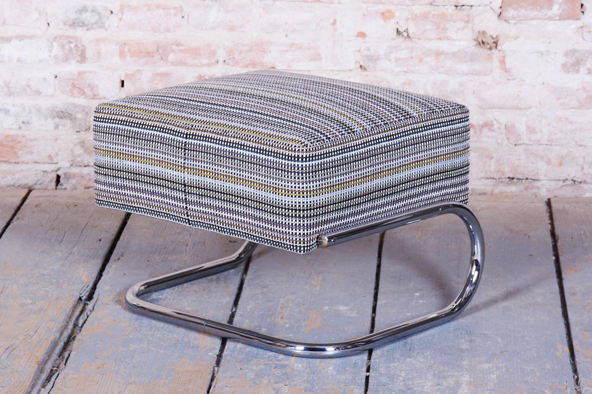 Restored Bauhaus Armchair with Stool, by W. Gispen, Mücke-Melder, Czech, 1930s For Sale 9