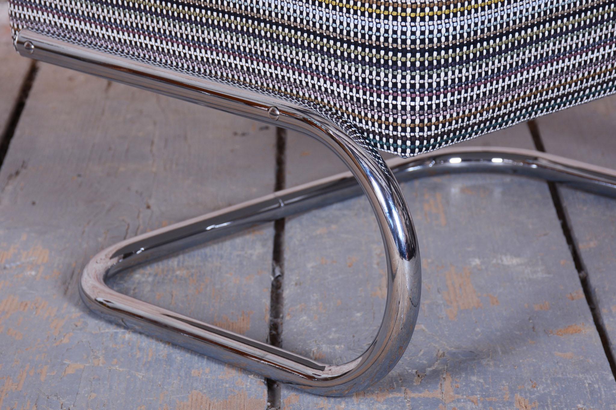 Restored Bauhaus Armchair with Stool, by W. Gispen, Mücke-Melder, Czech, 1930s For Sale 14