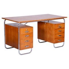 Restored Bauhaus Beech Writing Desk Made in 1930s by Mücke, Melder, Czechia