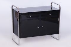 Antique Restored Bauhaus Cabinet, by Robert Slezák, Chrome Plated Steel, Czech, 1930s
