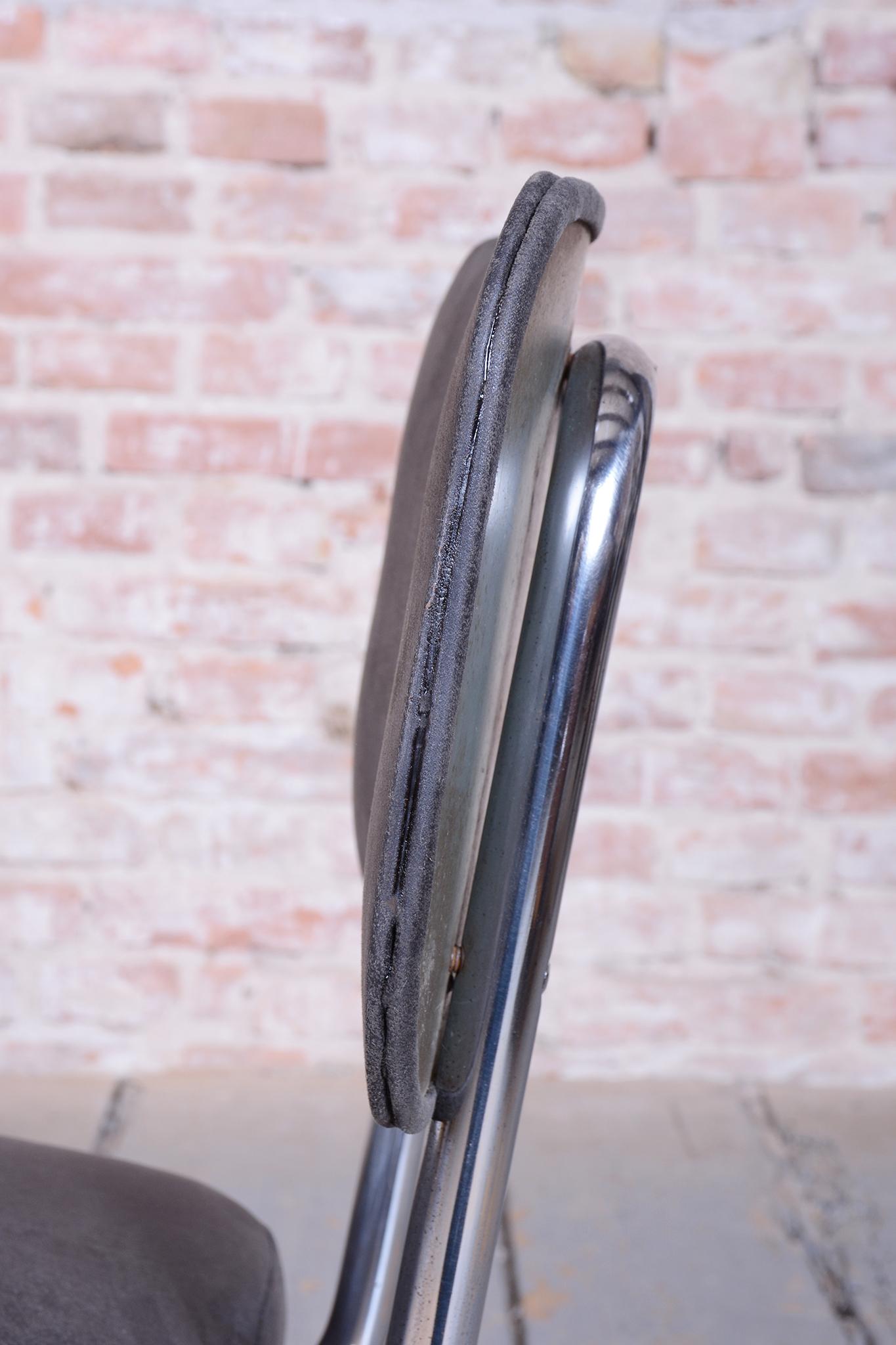 Restaurierter Bauhaus-Stuhl, Echtes Leder, Chrom, Stahl, Deutschland, 1930er Jahre im Angebot 3