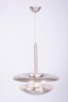 Restored Bauhaus Chandelier, by Gispen Rotterdam, Aluminium, Czech, 1930s