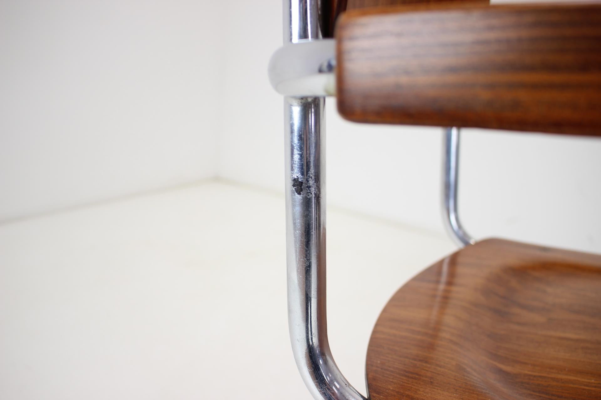 Restored Bauhaus Chrome Chair by Rudolf Vichr Prag, 1930s For Sale 3