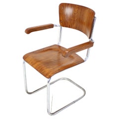 Vintage Restored Bauhaus Chrome Chair by Rudolf Vichr Prag, 1930s