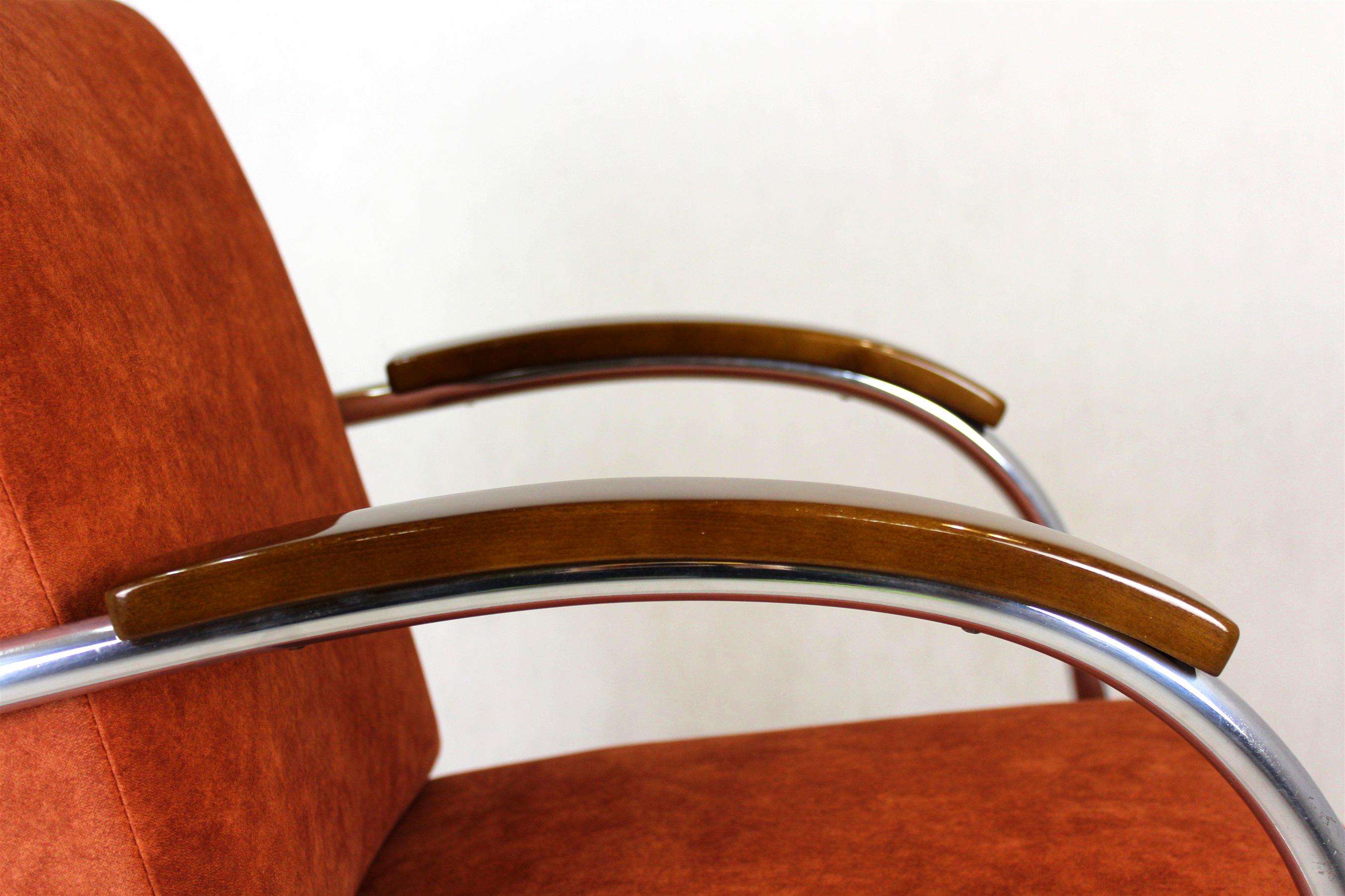 Restaurierter Bauhaus-Sessel aus verchromtem Stahlrohr von Mücke Melder, 1930er Jahre im Angebot 8