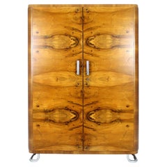 Restored Bauhaus Chromed Tubular Steel Wardrobe from Hynek Gottwald, 1930s