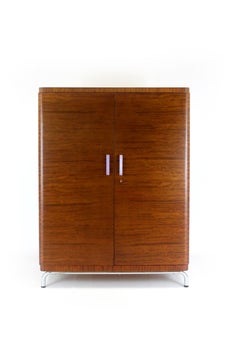 Restored Bauhaus Chromed Tubular Steel Wardrobe from Robert Slezak, 1930s