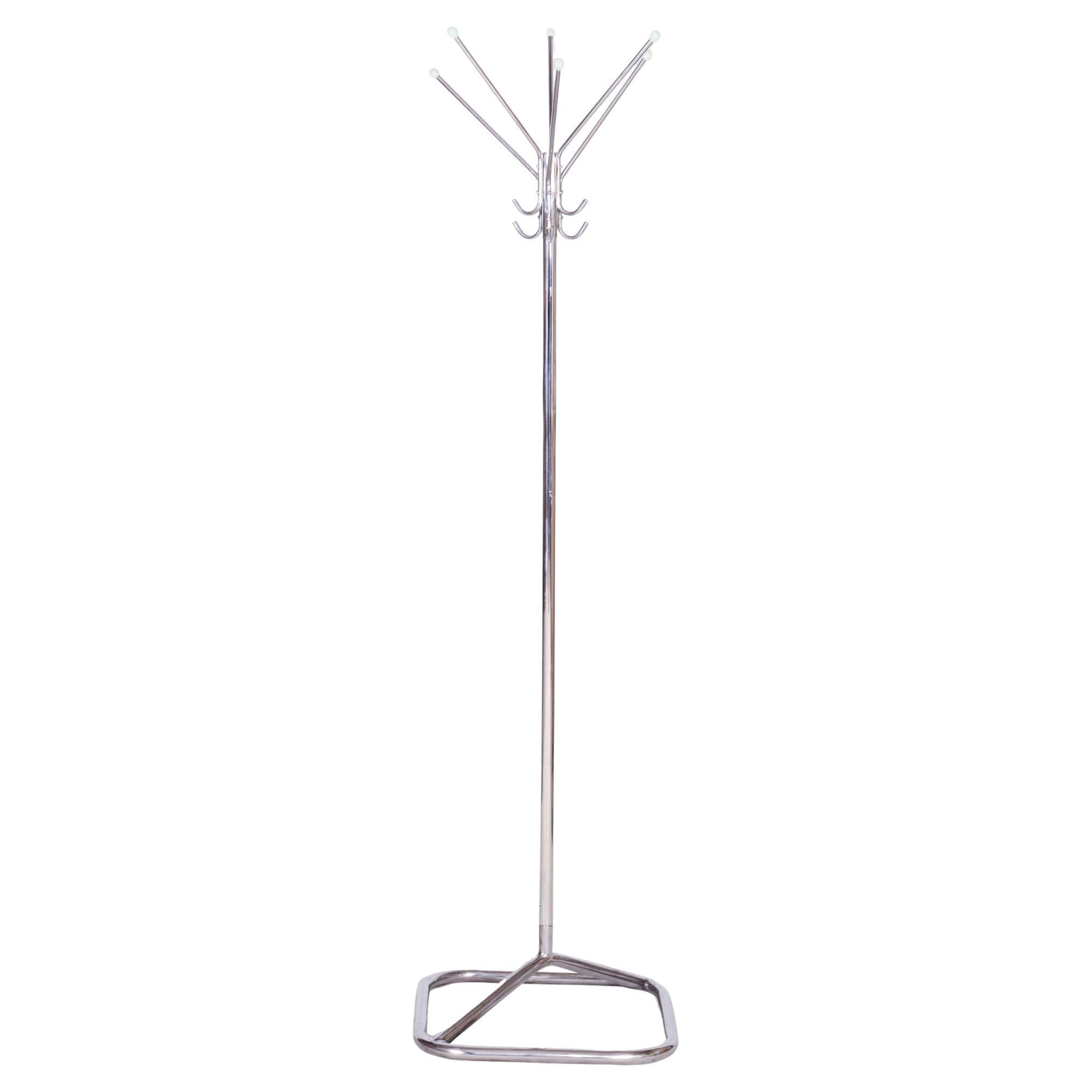 Porte-manteaux Bauhaus restauré, acier chromé, République tchèque, années 1930 en vente