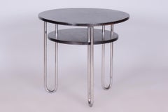 Restored Bauhaus Coffee Table, by Marcel Breuer, Chrome, Oak, Germany, 1930s