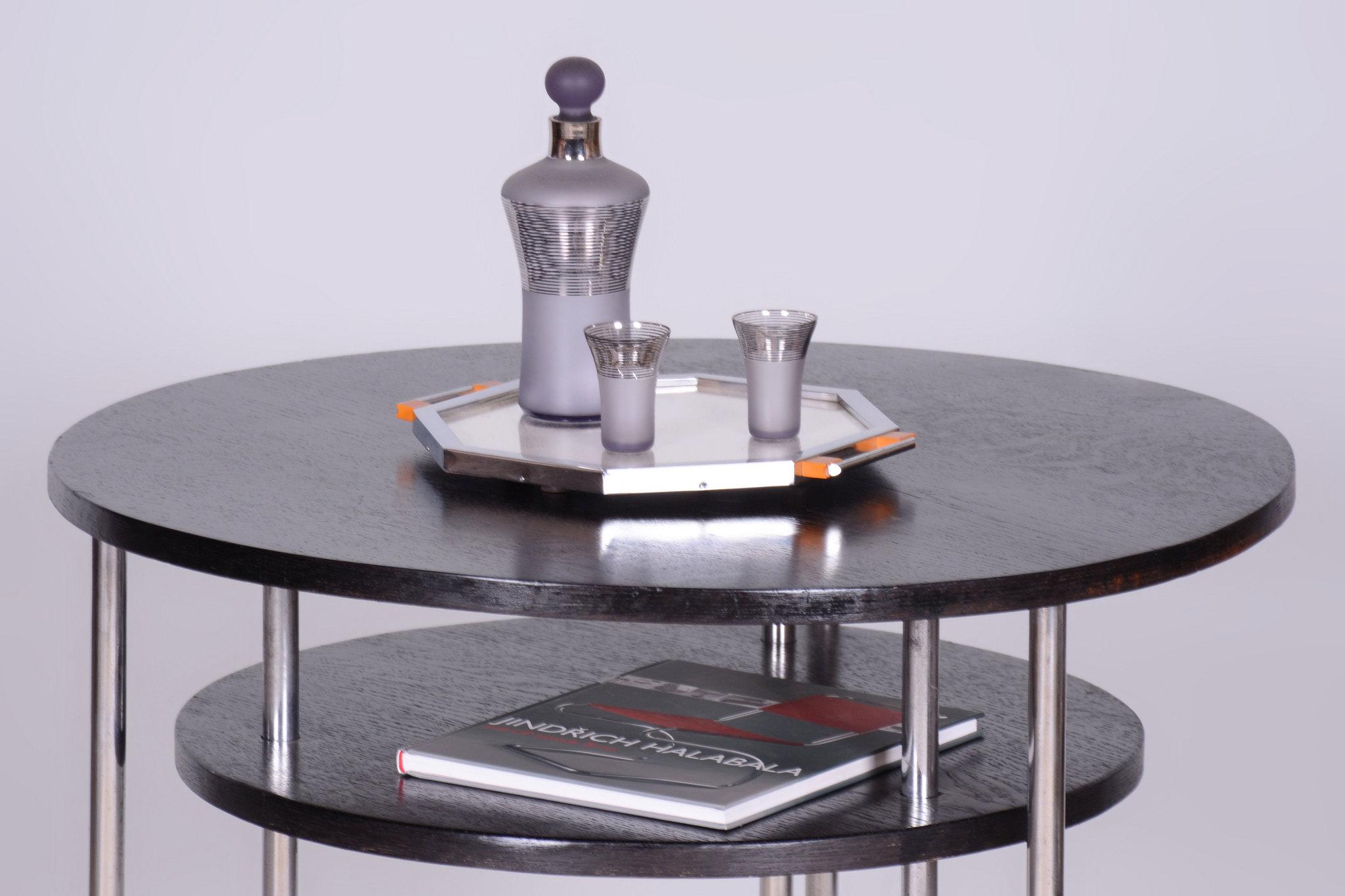 Restaurierter Bauhaus-Couchtisch, von Marcel Breuer, Chrom, Eiche, Deutschland, 1930er Jahre im Angebot 4