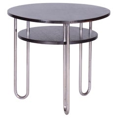 Tavolino Bauhaus restaurato, di Marcel Breuer, cromo, Oak, Germania, anni '30