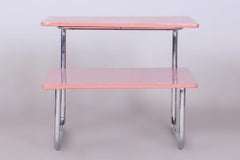 Restored Bauhaus Coffee Table, by Mücke Melder, Chrome, Czech, 1930s