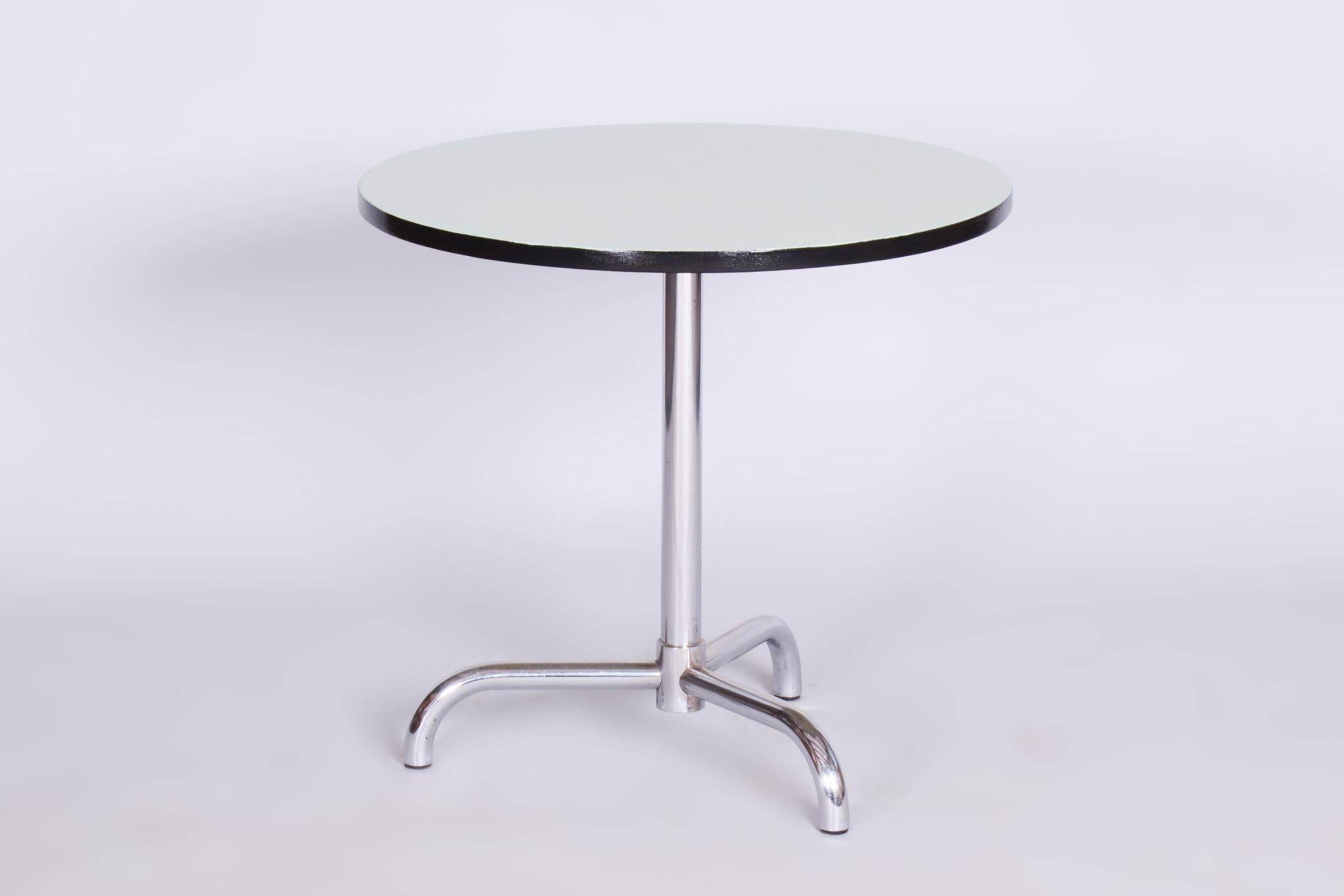 Restored Bauhaus Coffee Table, Hynek Gottwald, Chrome, Czechia, 1930s For Sale 3