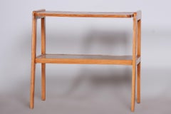 Restored Bauhaus Console Table, Oak and Glass, Refreshed Polish, Czechia, 1950s