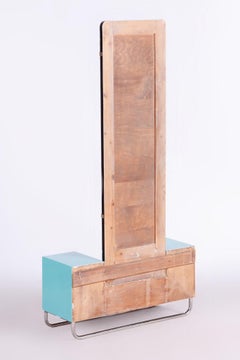 Restored Bauhaus Dressing Mirror, Chrome, Steel, Lacquered Wood, Czechia, 1930s