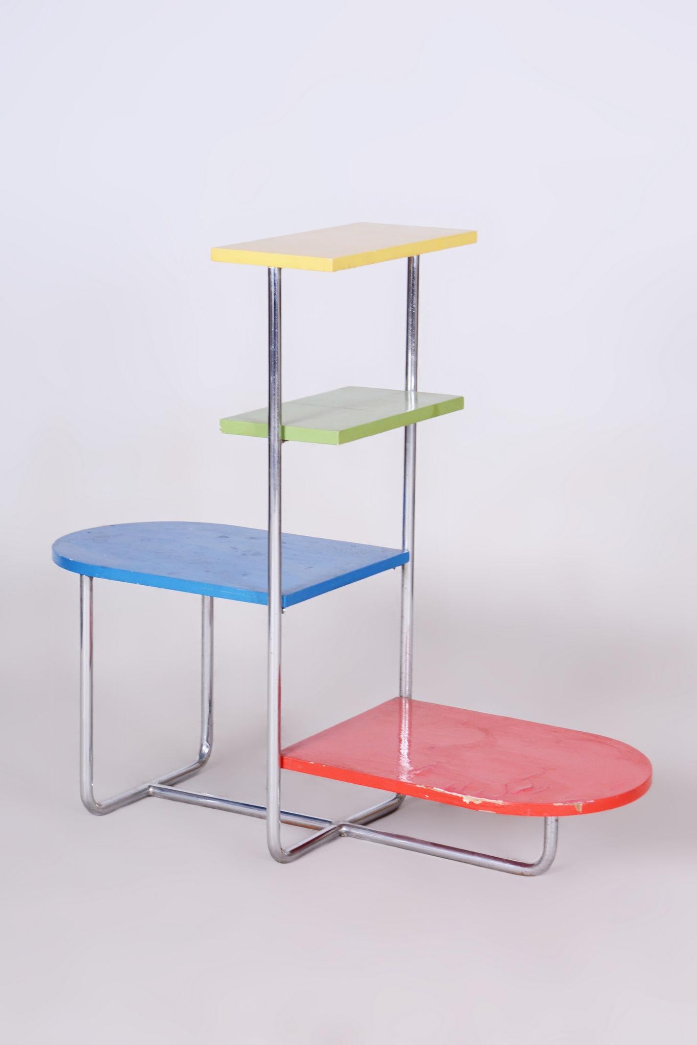 Restored Bauhaus Étagère, by Thonet, Chrome-Plated Steel, Germany, 1920s 2