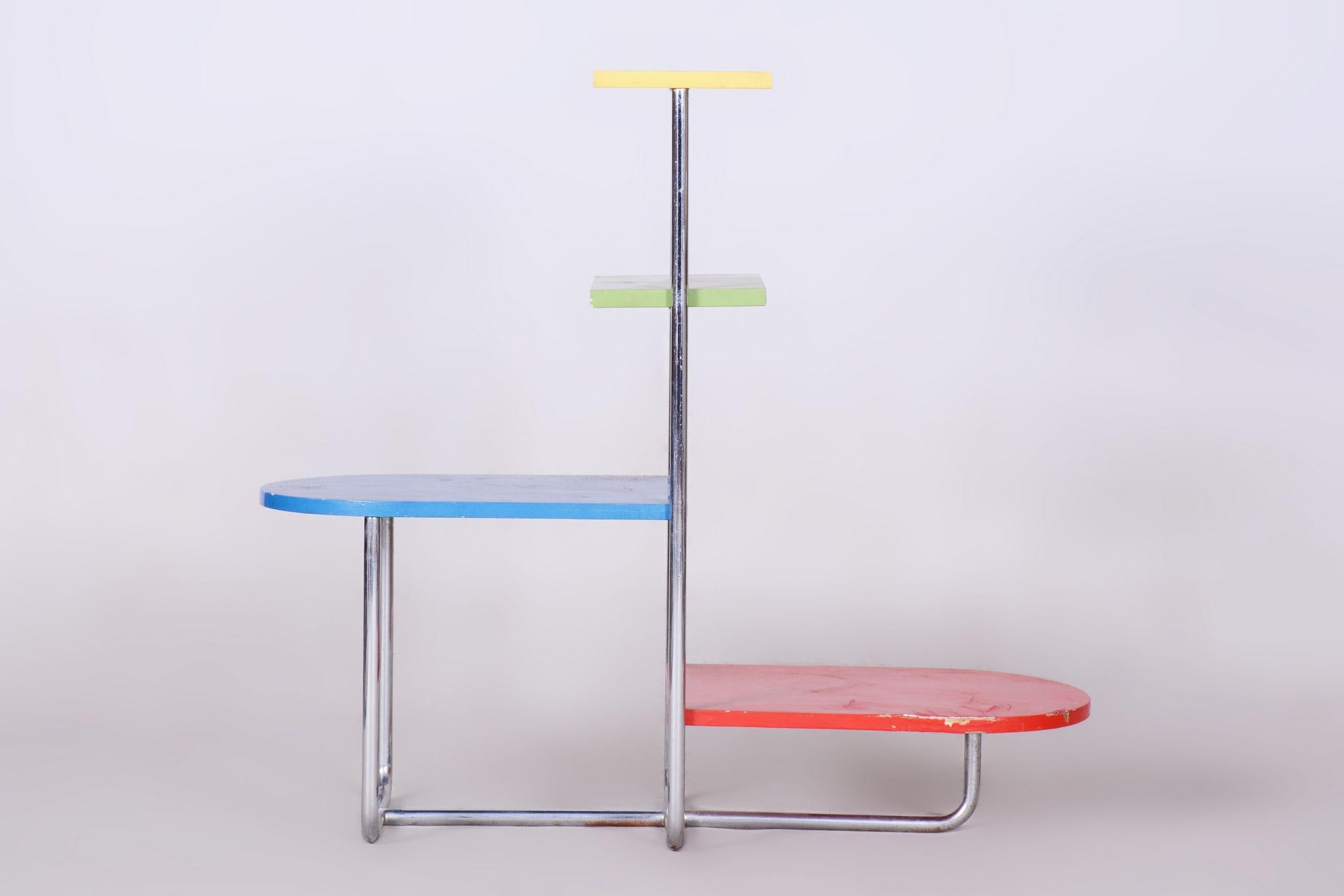 Restored Bauhaus Étagère, by Thonet, Chrome-Plated Steel, Germany, 1920s 4