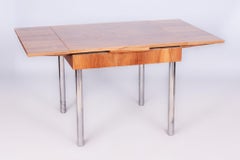 Restored Bauhaus Extendable Table, by Hynek Gottwald, Walnut, Czech, 1930s