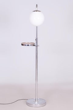 Restored Bauhaus Floor Lamp, Hynek Gottwald, Chrome-plated Steel, Czechia