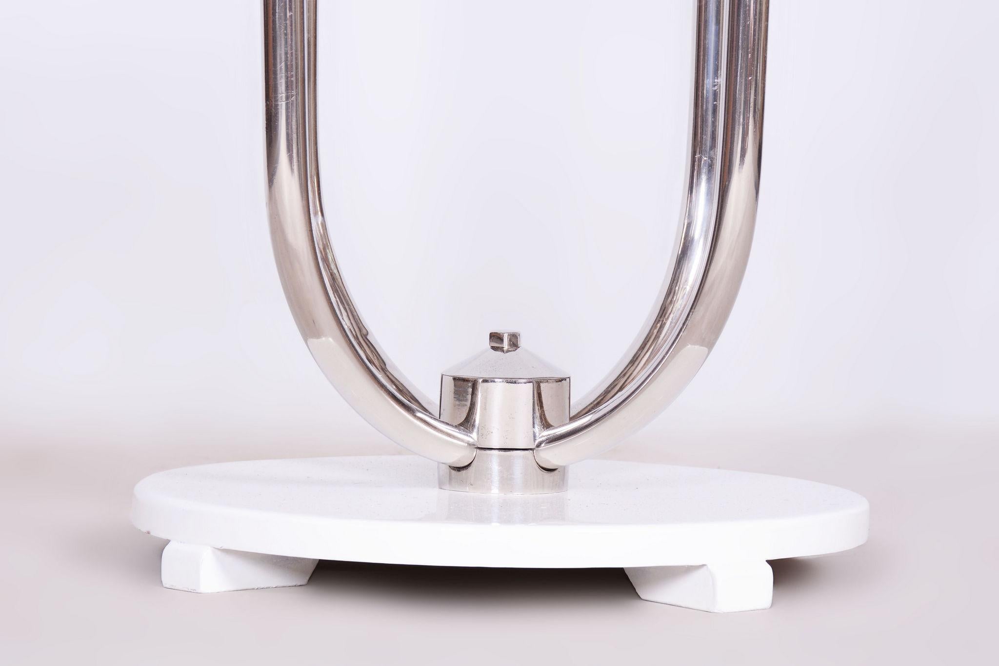 Restored Bauhaus Flower Stand, Vichr a spol, Chrome-plated Steel, Czechia, 1930s For Sale 2