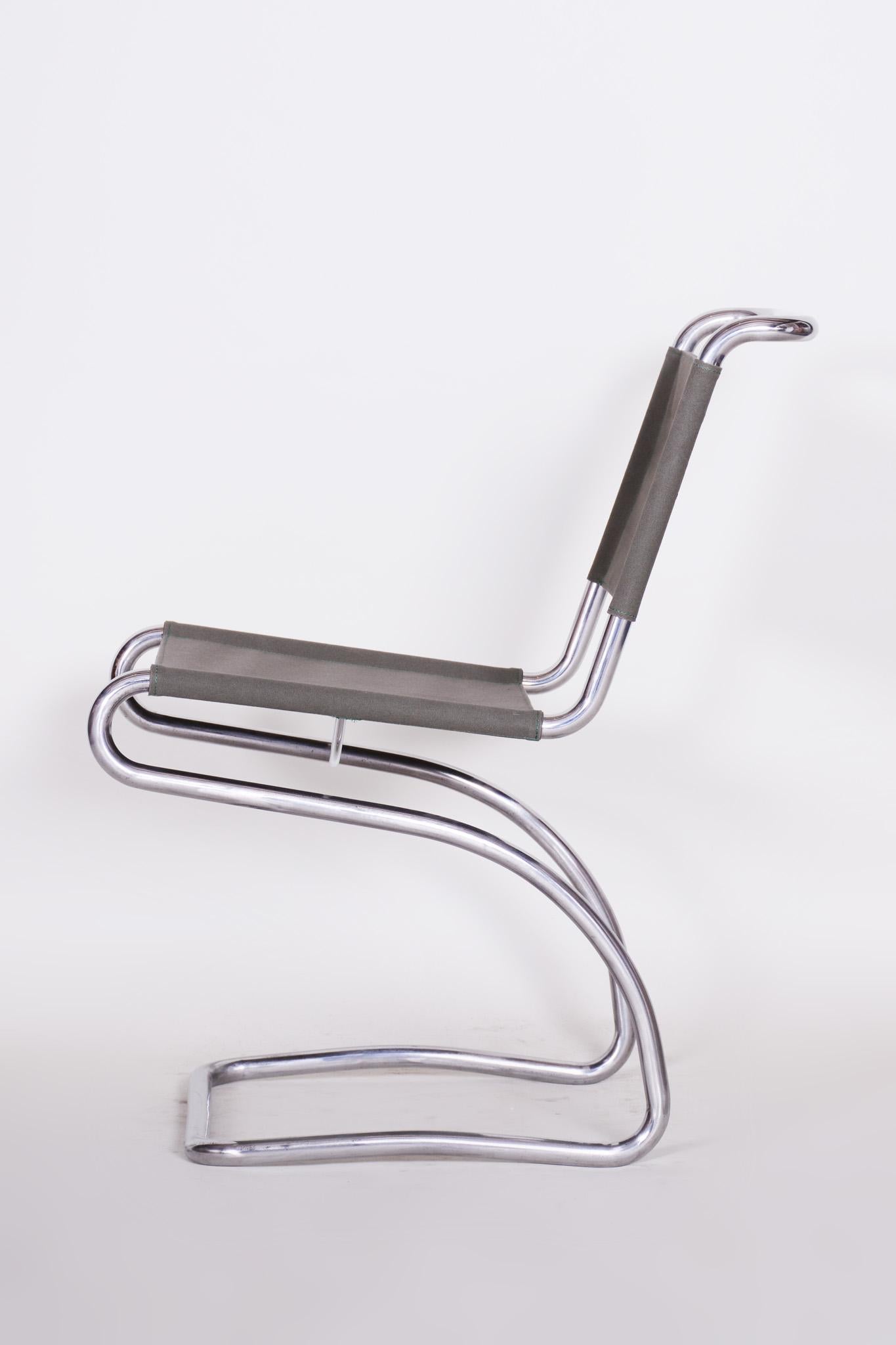 Restored Bauhaus H79 Chair, by J. Halabala, UP Zavody, Chrome, Czech, 1930s For Sale 5