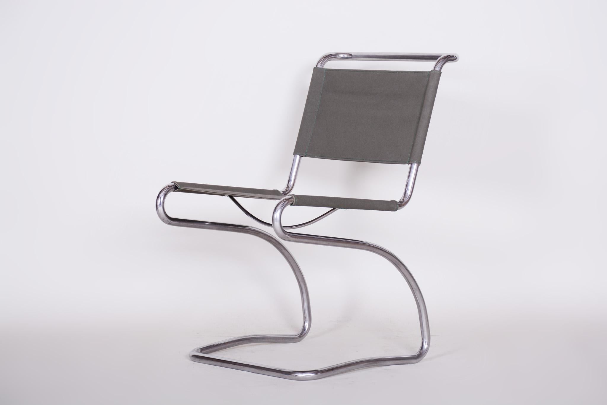 Steel Restored Bauhaus H79 Chair, by J. Halabala, UP Zavody, Chrome, Czech, 1930s For Sale