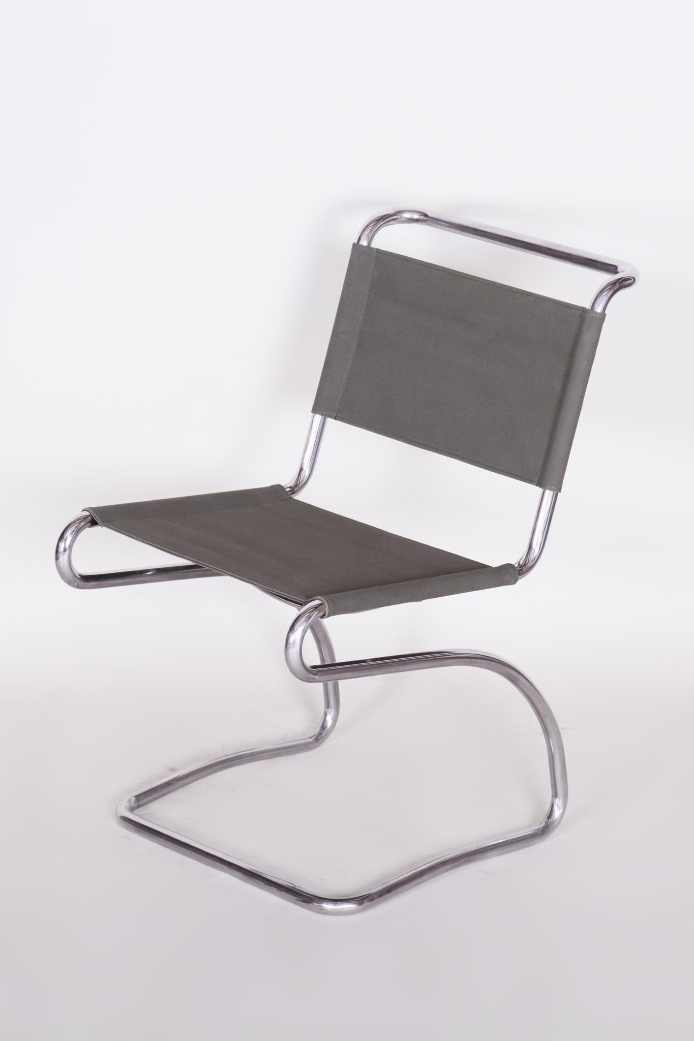Restored Bauhaus H79 Chair, by J. Halabala, UP Zavody, Chrome, Czech, 1930s For Sale 1