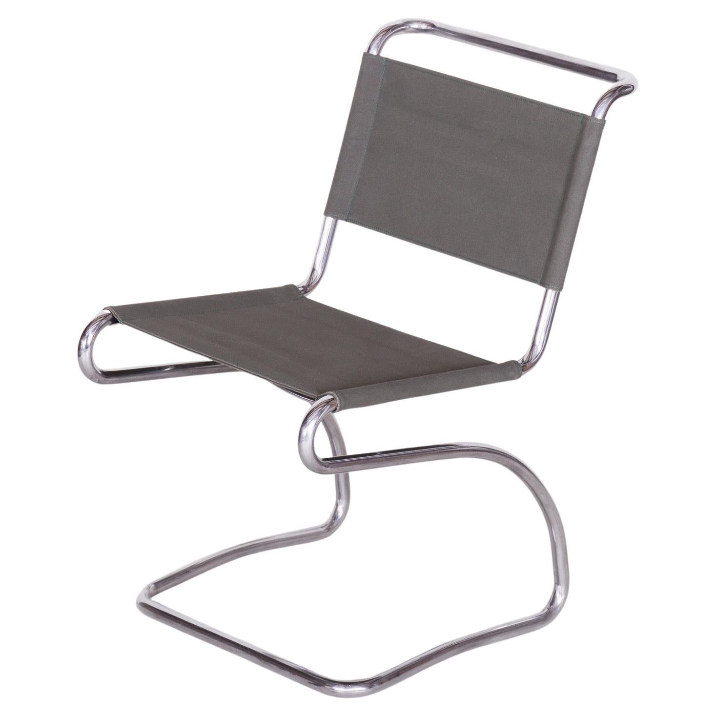 Restored Bauhaus H79 Chair, by J. Halabala, UP Zavody, Chrome, Czech, 1930s For Sale