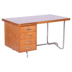 Scrivania Bauhaus restaurata in Oak, Hynek Gottwald, Cromo, Cechia, anni '30